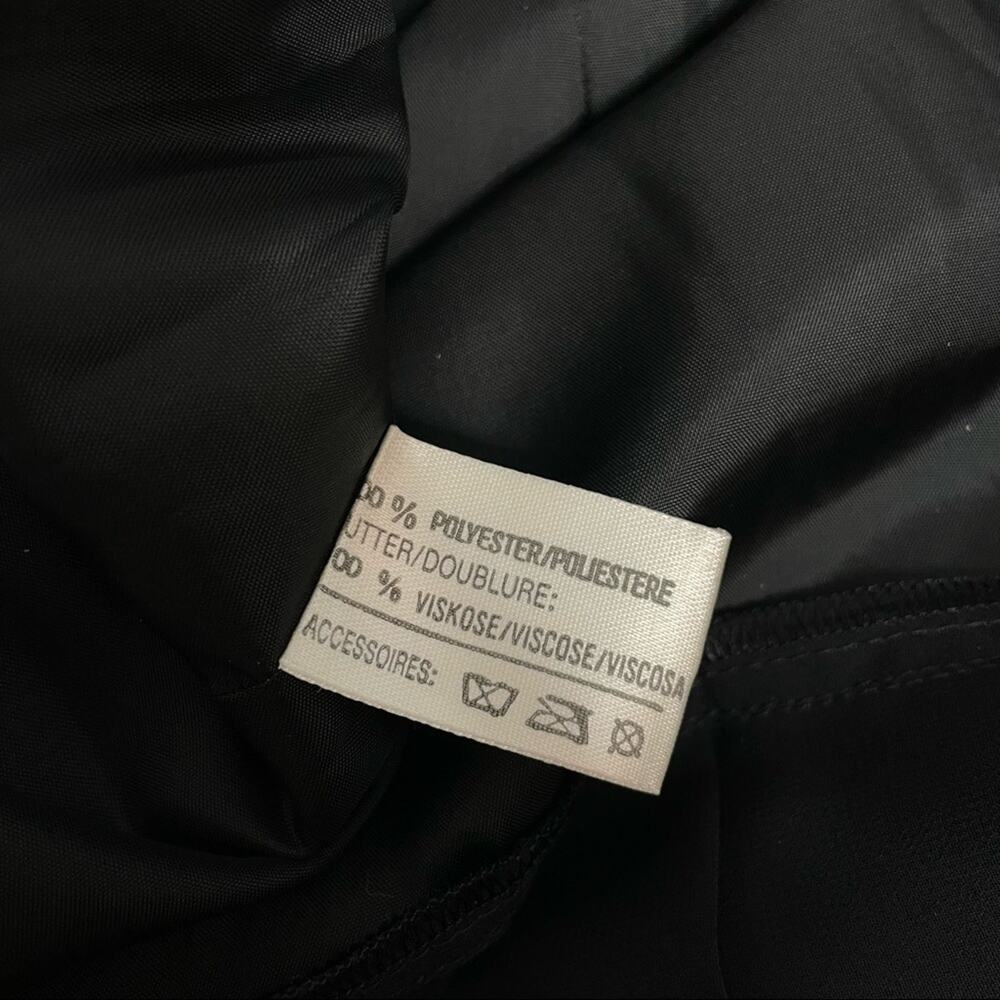 LOUIS FERAUD Vintage Dress Womens Size 12 Black Ruffle Ribbon Bow Pleated German - Picture 9 of 10